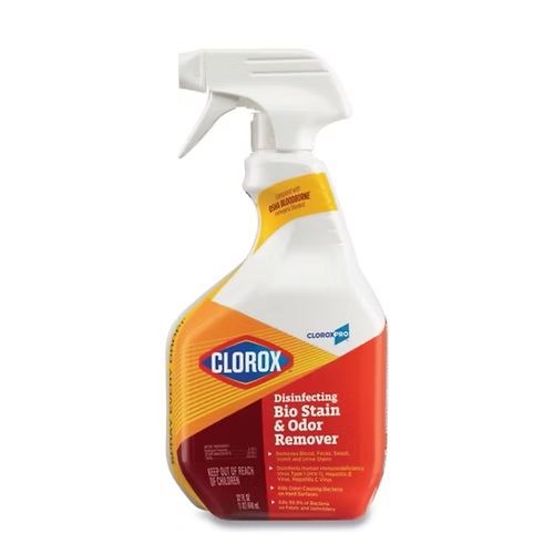 Clorox is a disinfecting bio stain and odor remover.