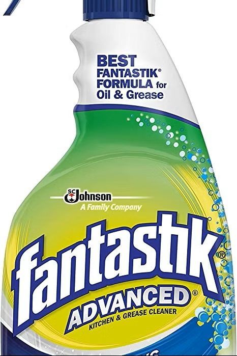 A bottle of fantastic advanced kitchen and grease cleaner