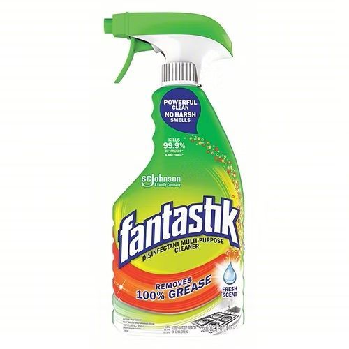 A bottle of fantastic cleaner with a sprayer on a white background.