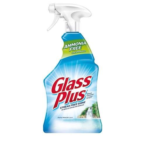 A bottle of glass plus ammonia free window cleaner