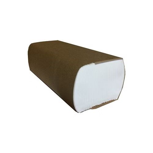 A brown and white block of paper towels on a white background