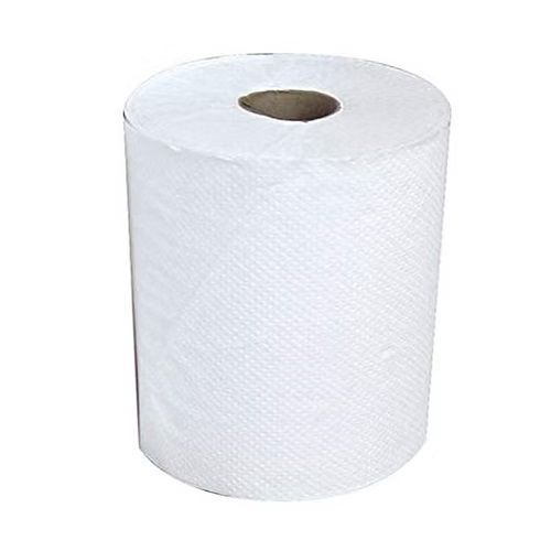A roll of toilet paper with a hole in the middle on a white background.