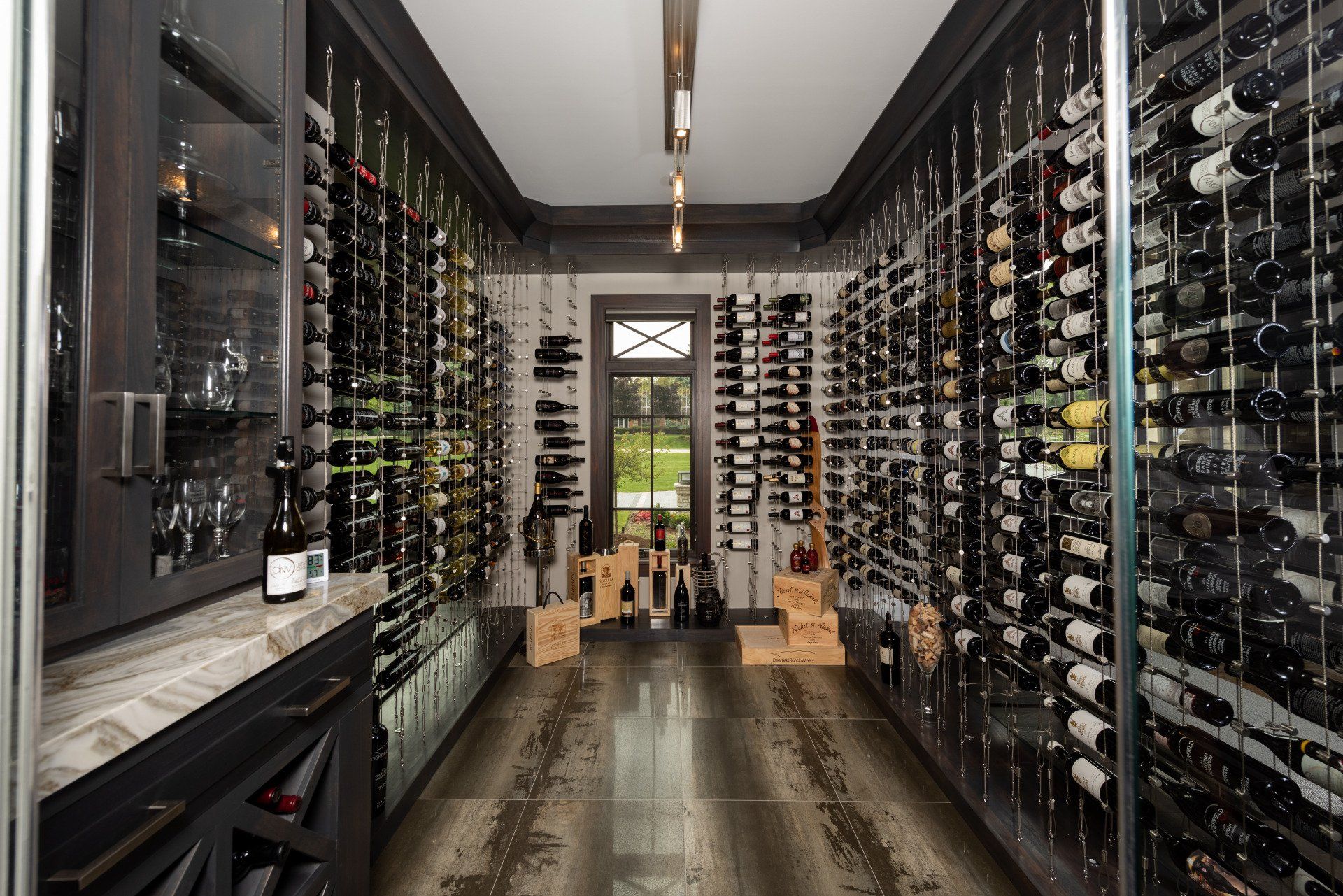 A wine cellar filled with lots of bottles of wine