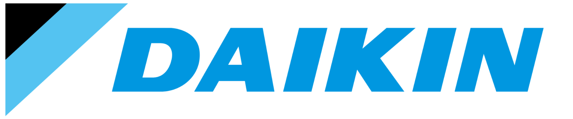 A blue daikin logo on a white background