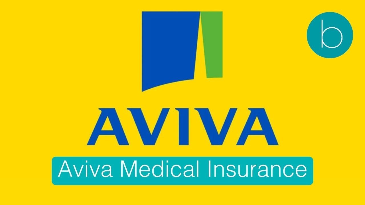The logo for aviva medical insurance is on a yellow background
