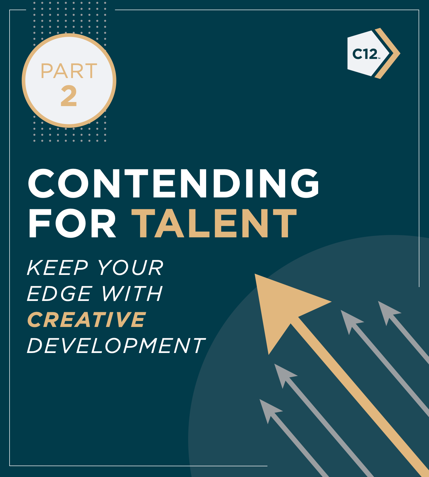 A poster that says contending for talent keep your edge with creative development.