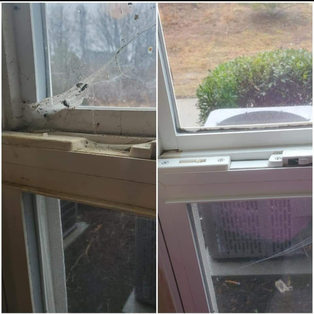 an image of before and after cleaning of a window