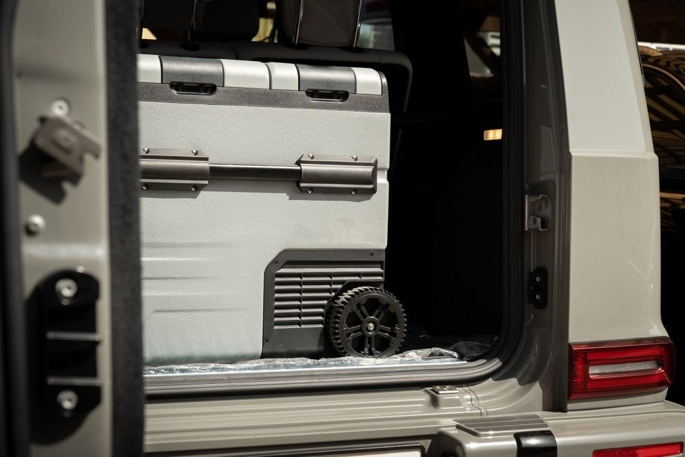 A Cooler Is Sitting In The Back Of A Car — Ace Fridge Door Seals In Cairns, QLD