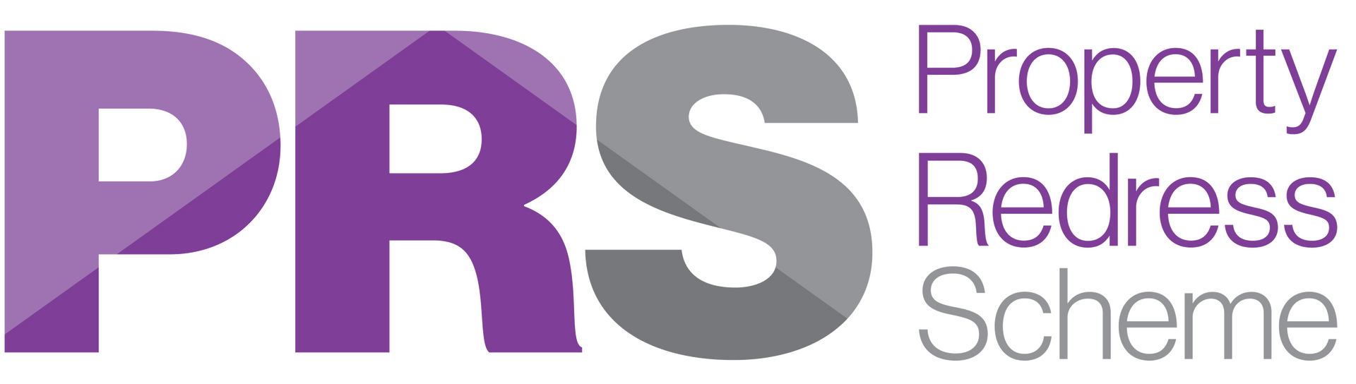 The logo for the property redress scheme is purple and silver.