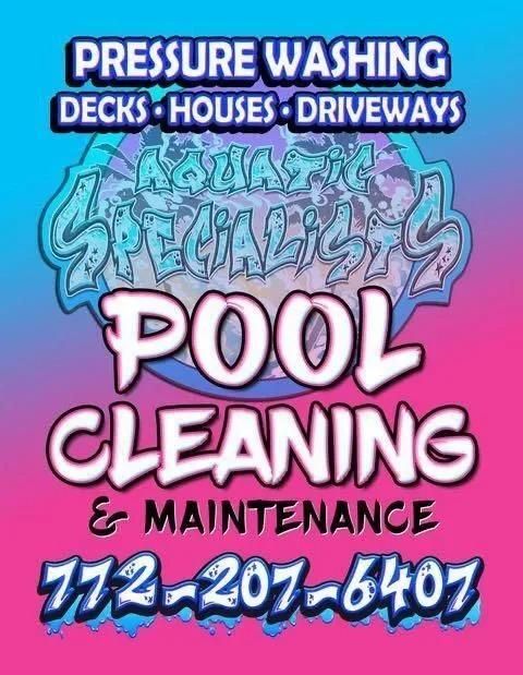 Pressure washing and pool cleaning advertisement.