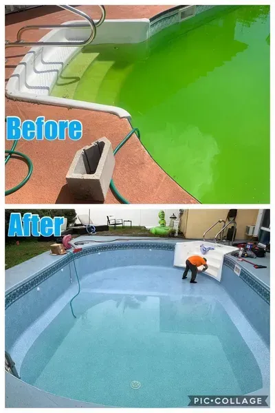 Before and After Cleaning Pool