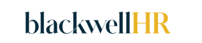 Blackwell HR logo in navy and gold text.