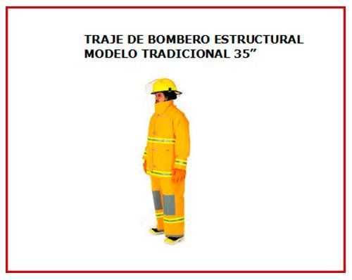 Una imagen de un bombero con un uniforme amarillo.