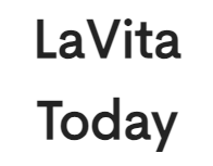 The logo for la vita today is black and white.