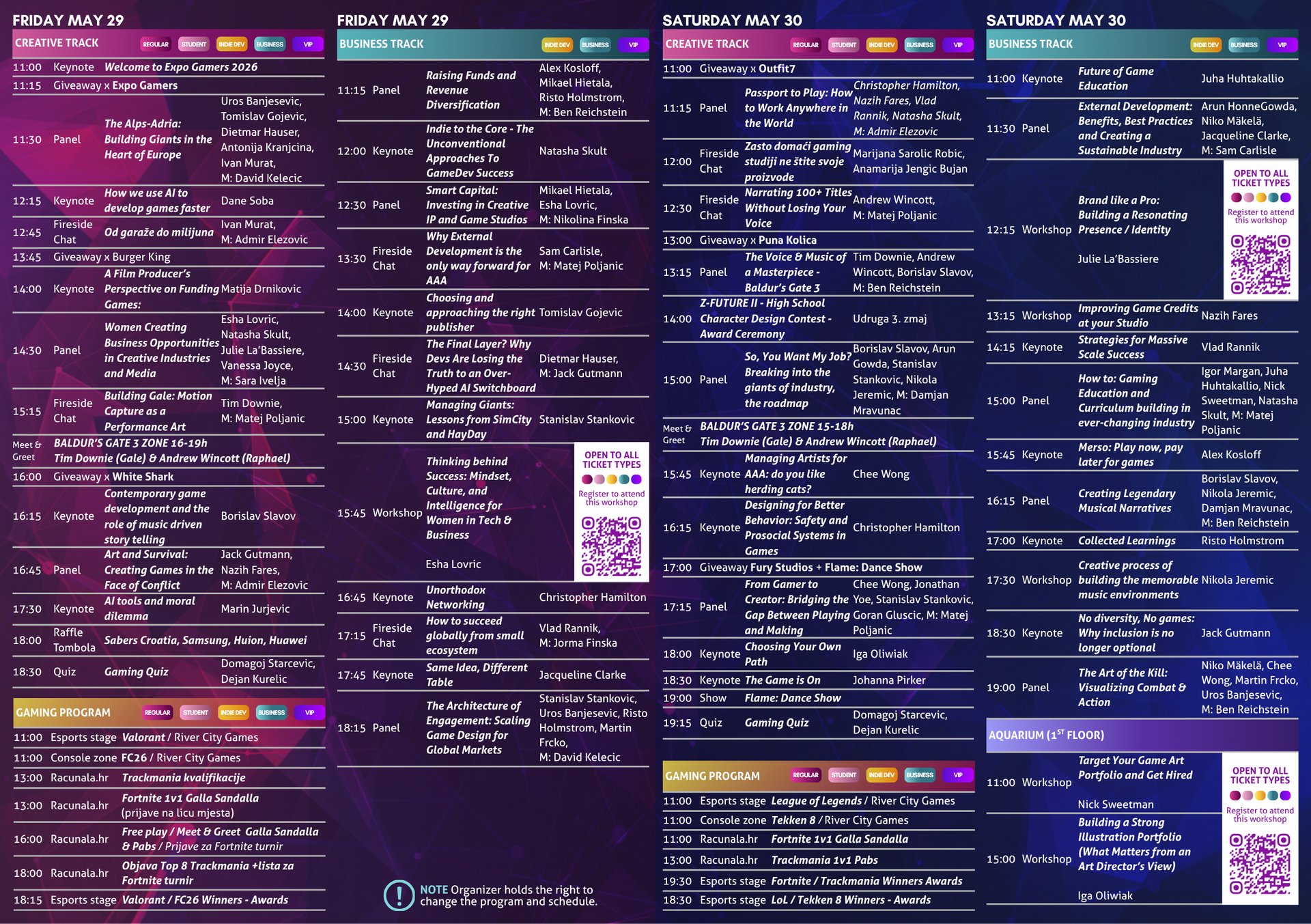 Full Schedule is Live