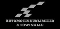 Logo: Automotive Unlimited & Towing LLC, gray checkerboard design on black background.