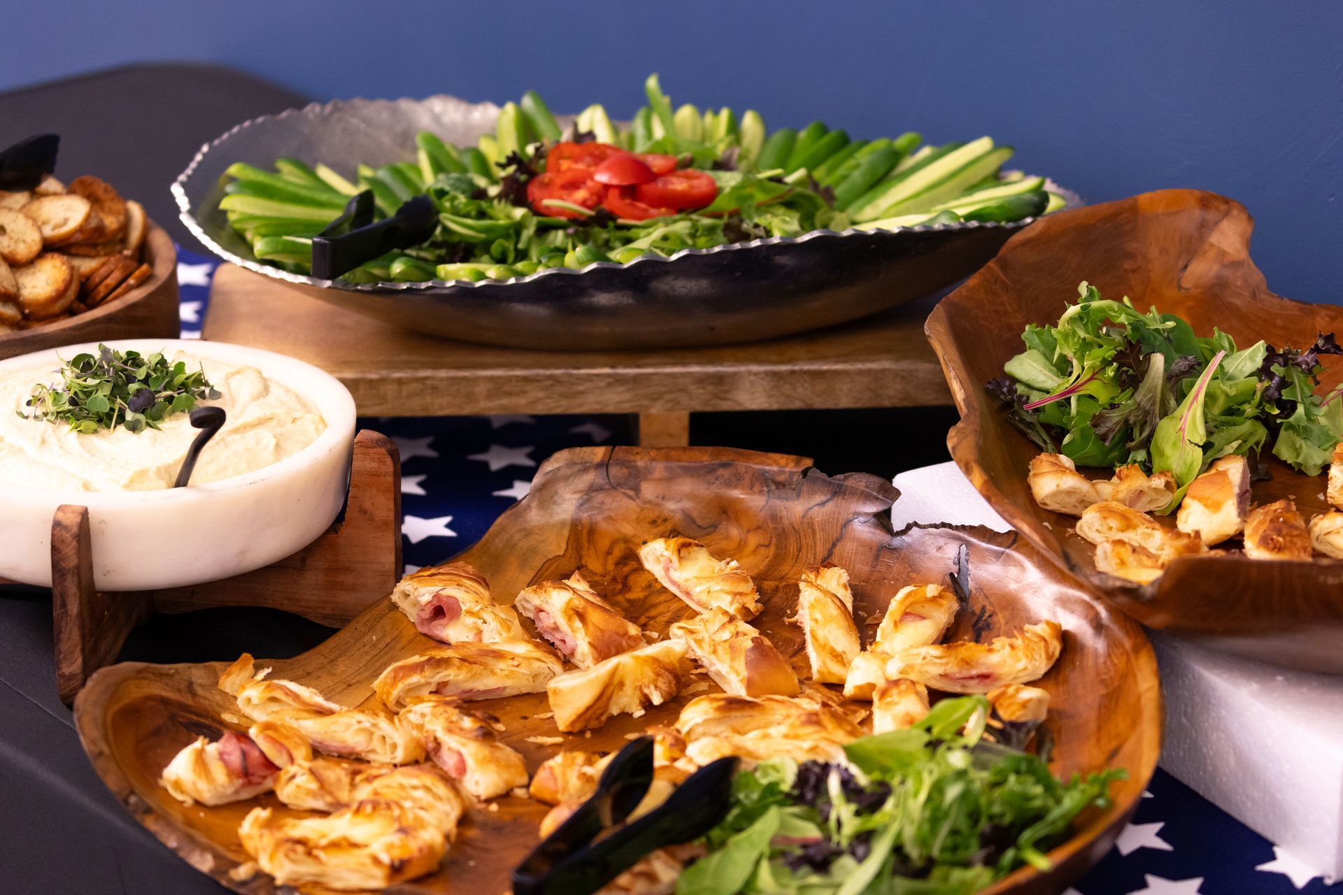 There are many different types of food on the table.