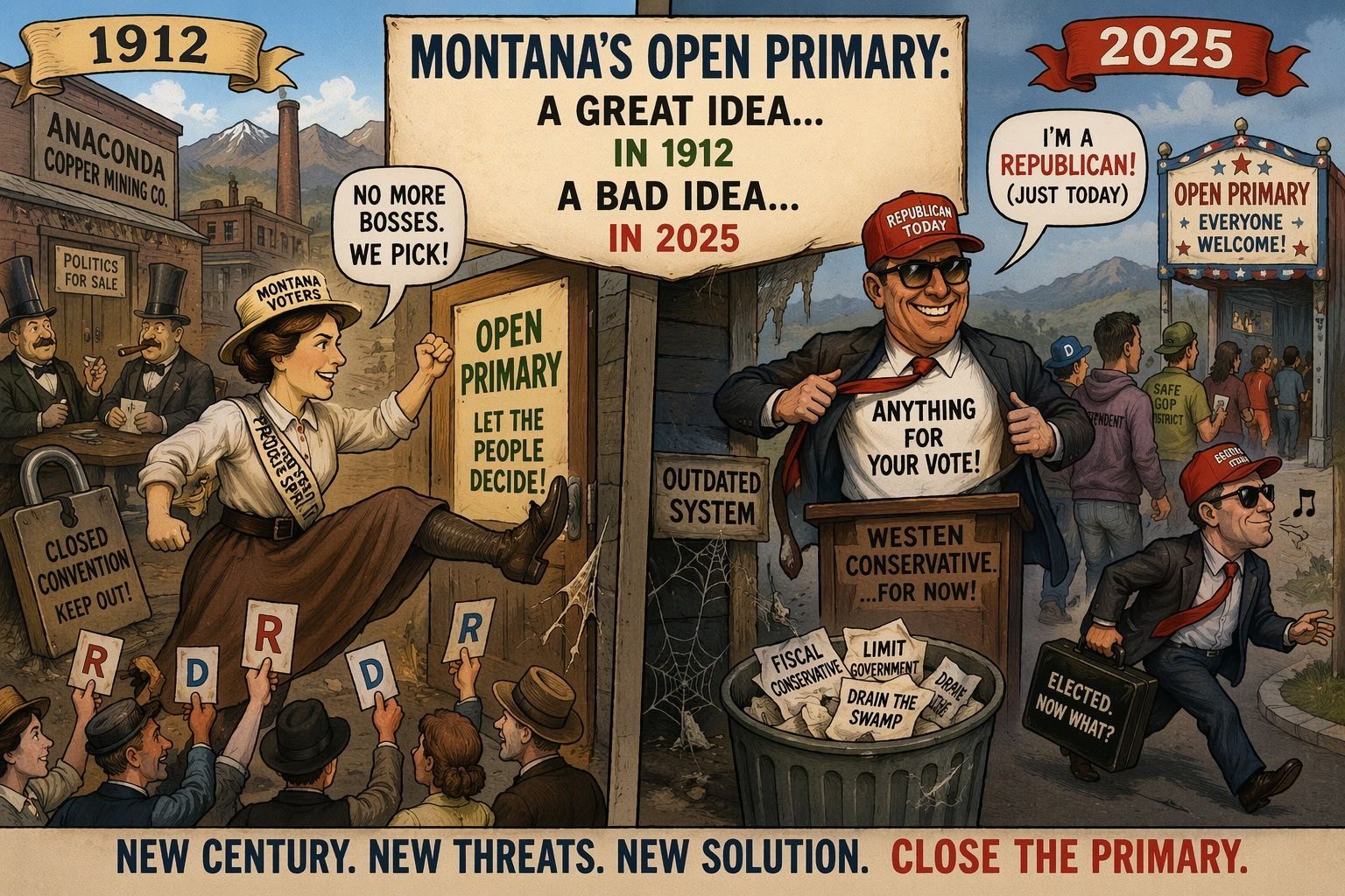 Open Primaries Montana: Yesterday’s Fix, Now Today’s Flaw – Time for Closed Primaries