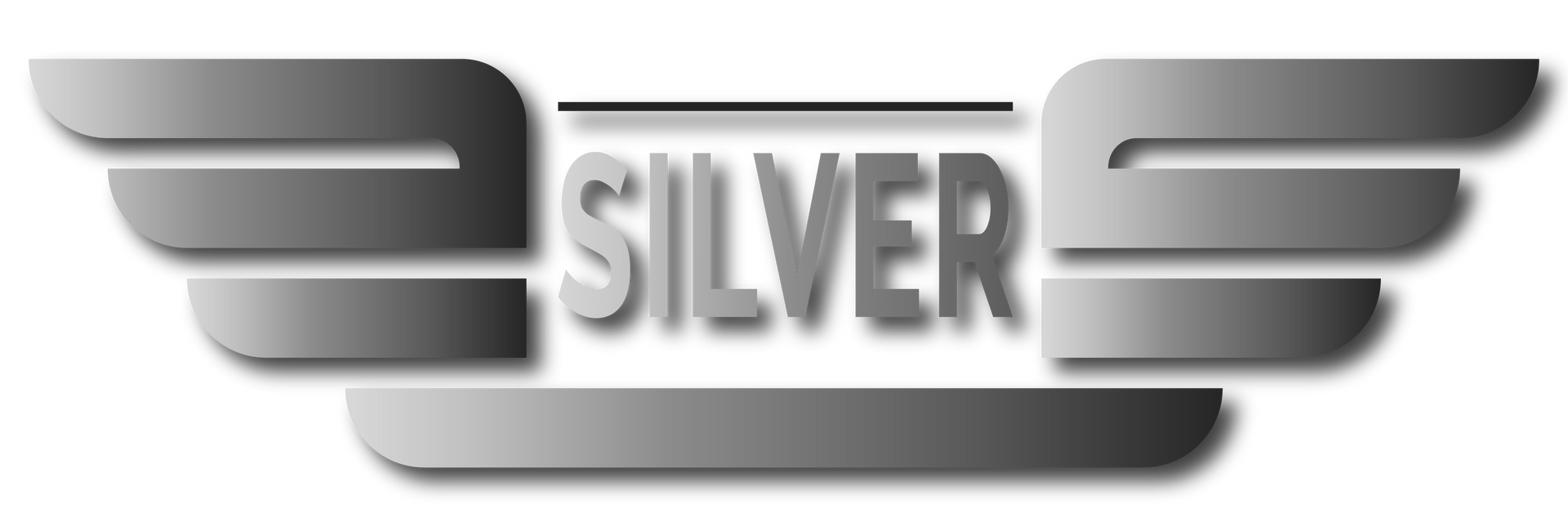a silver logo with wings and the word silver on it