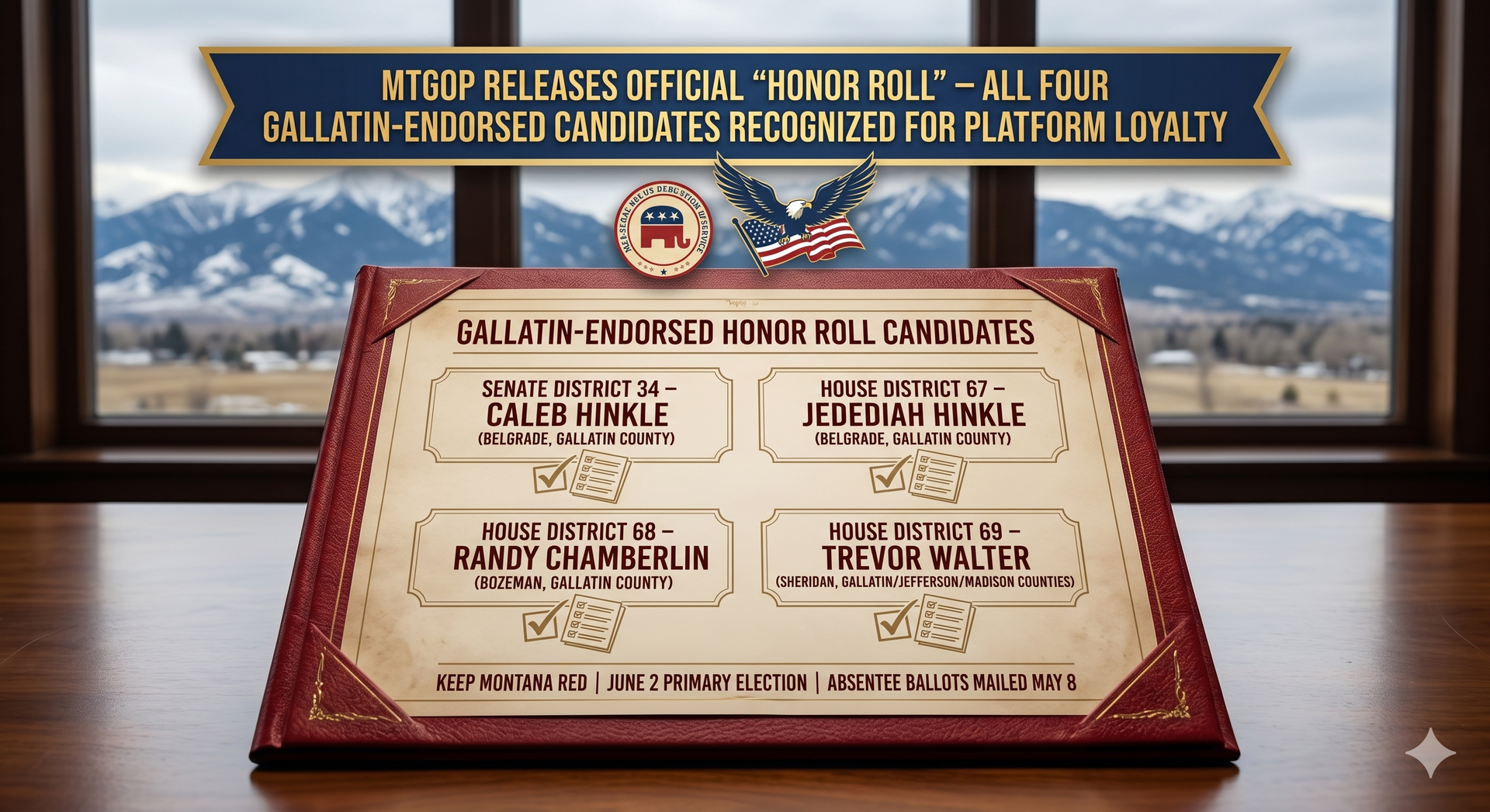 MTGOP Honor Roll 2026 – Gallatin candidates Caleb Hinkle, Jed Hinkle, Randy Chamberlin, Trevor Walte