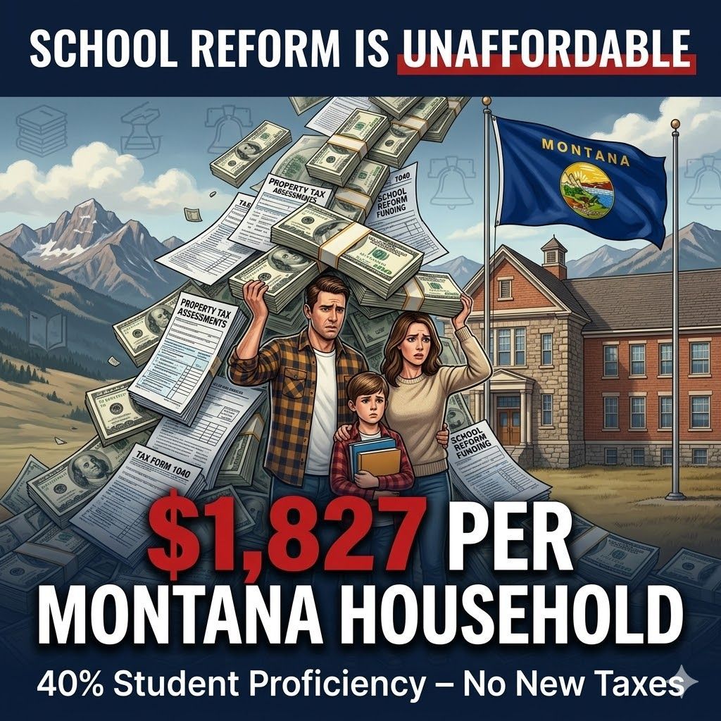 School Reform is Unaffordable – Montana school funding costs $1,827 per household