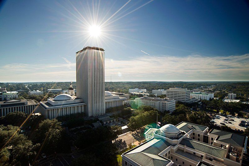 An aerial view of Tallahassee, FL.