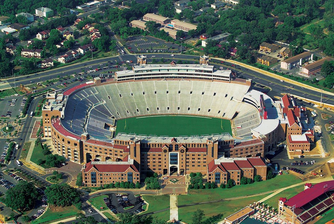 An aerial view of the FSU stadium.