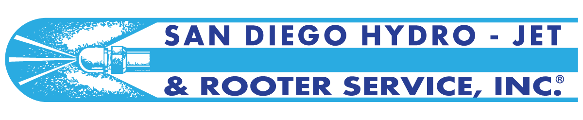 Logo for San Diego Hydro Jet & Rooter Service, Inc. Light blue and white colors, text in dark blue.