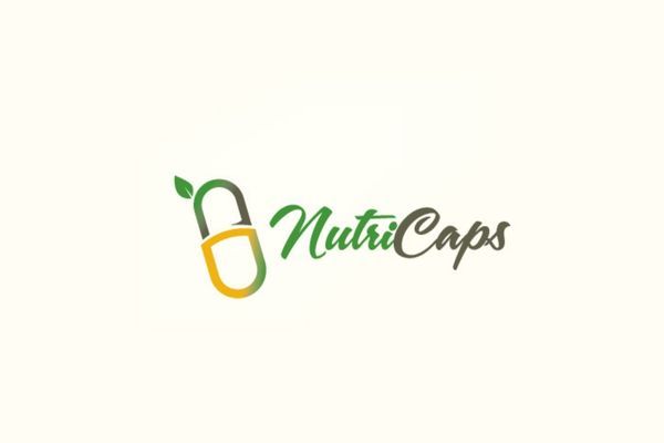 A green and yellow logo for a company called nutricaps.