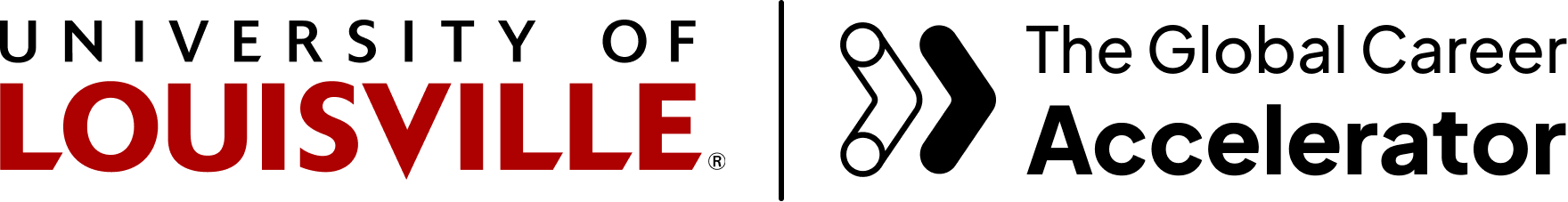 University of Louisville logo and Global Career Accelerator logo.