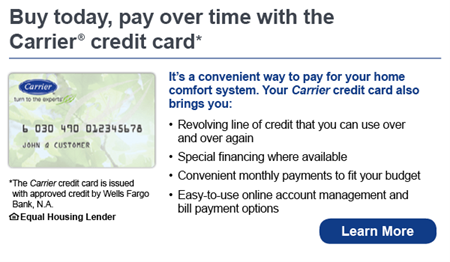 Carrier Credit Card - Elmhurst, IL - Airtech Heating & Cooling Corp