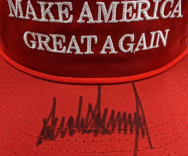 thumbnail image 2 of Donald Trump 2024 MAGA Make America Great Again 47 President Hat Cap Red Signature 2 of 5