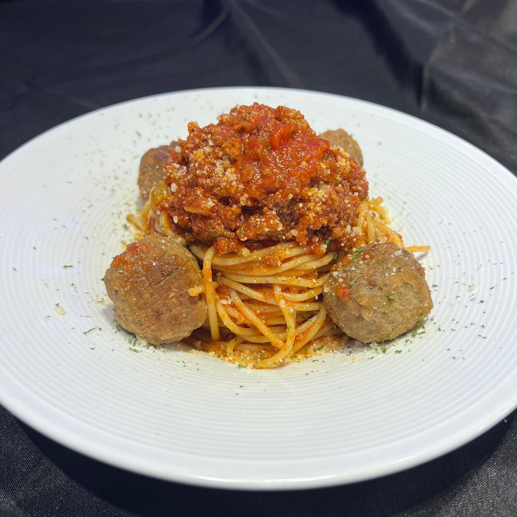 Spaghetti w/Hand-Rolled Meatballs