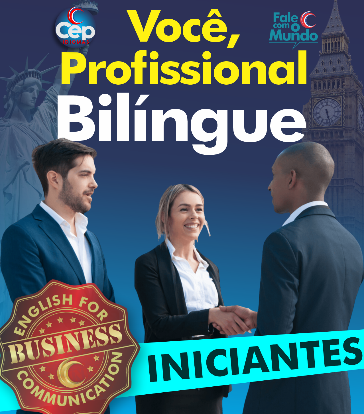 Clique, saiba mais e matricule-se. Inglês comercial, curso de inglês para negócios, inglês profissional, business english