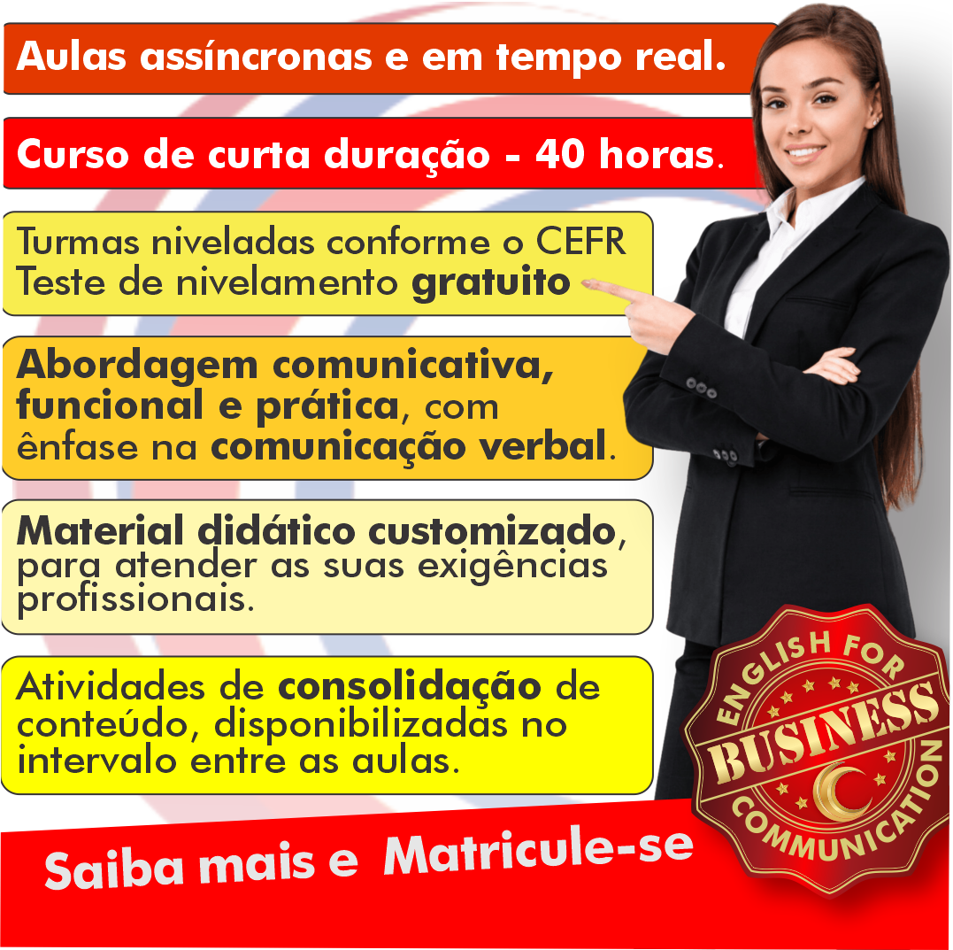 Clique, conheça nosso trabalho e matricule-se Business english, inglês comercial, inglês profissional, Inglês para negócios, inglês intensivo