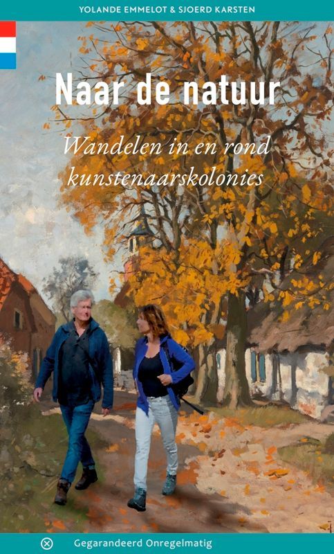 Boekcover: Twee vrouwen lopen over een pad, met een herfstlandschap op de achtergrond. Titel in het Nederlands.