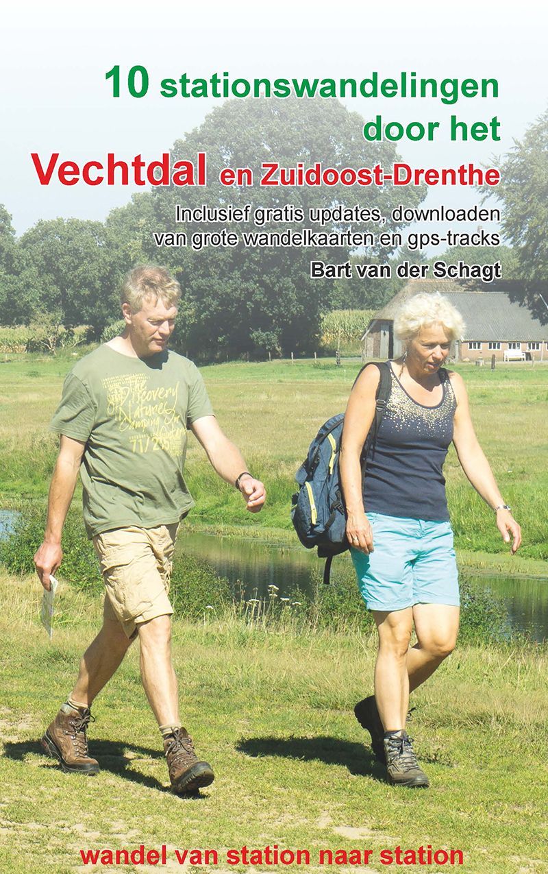 Cover van wandelgids met stationswandelingen Vechtdal en Zuidoost Drenthe
