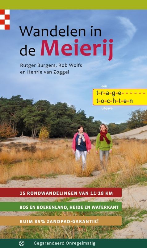 Book cover: People walking in nature, title "Wandelen in de Meierij". Includes walking routes.