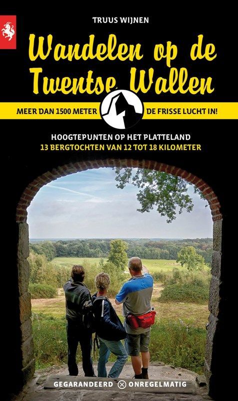 Book cover: hikers viewing landscape from an archway, title 