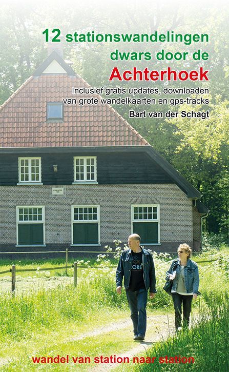 Book cover with couple walking, titled "12 Stationswandelingen dwars door de Achterhoek."