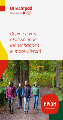 Mensen wandelen over een pad in Utrecht. Tekst: 