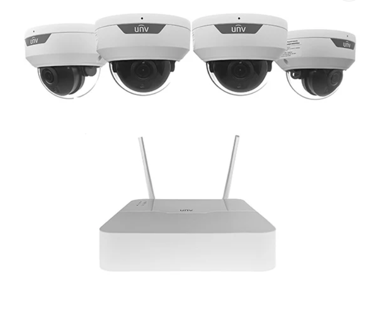 A security camera is sitting on a white table.