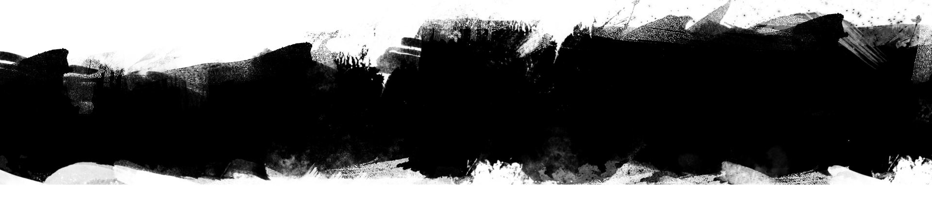 Black ink blot, abstract shape, on white background.