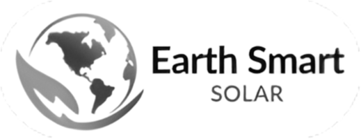 A black and white logo for earth smart solar