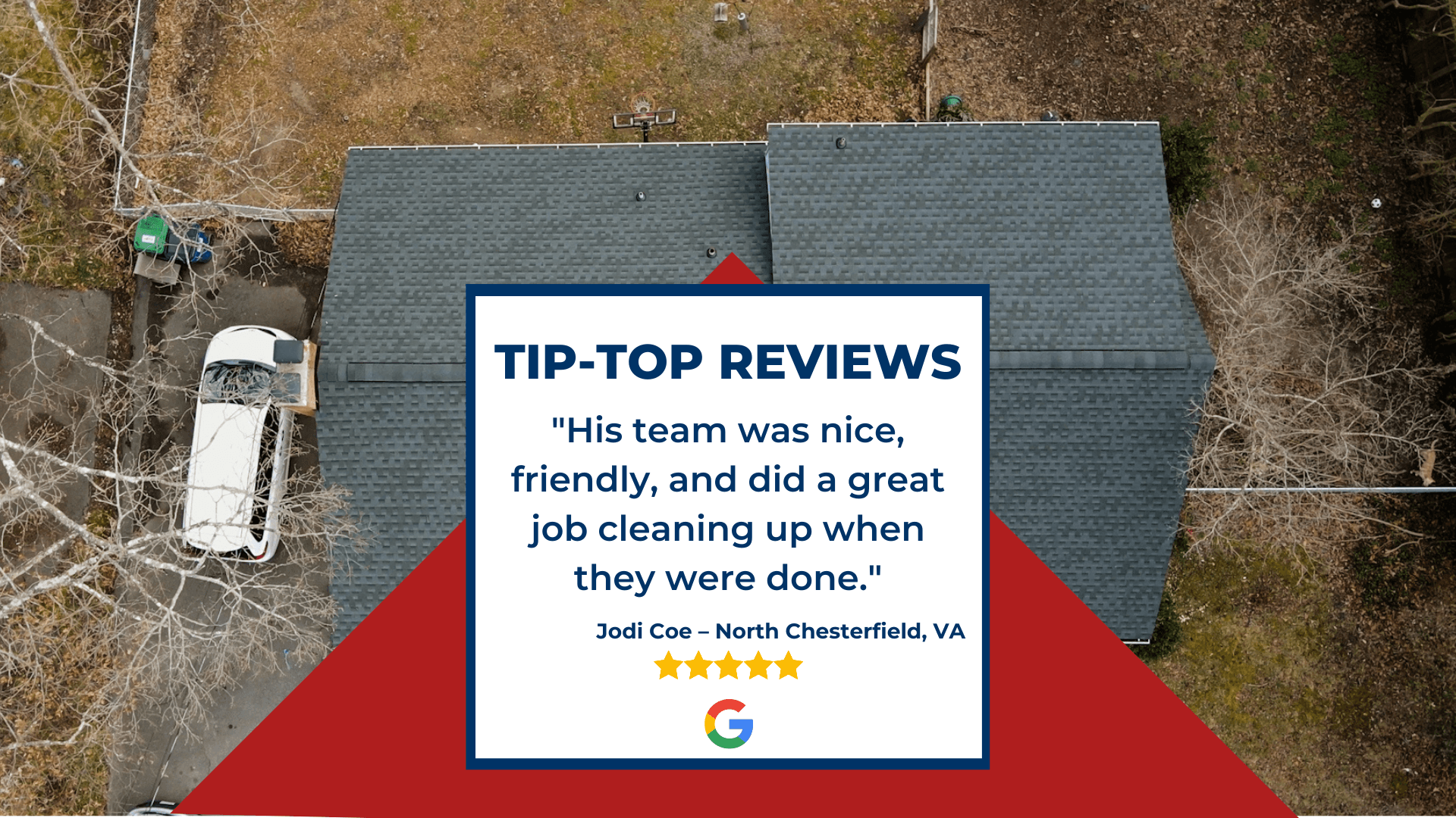 Graphic of client Google review: 