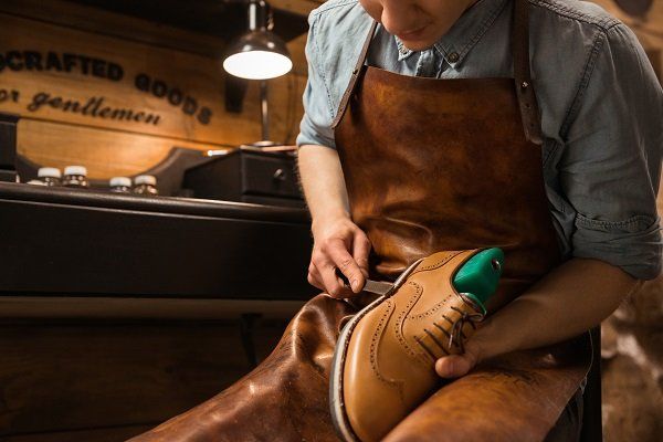 creation of a leather shoe