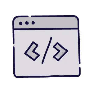 A line drawing of a computer screen with a slash and a / s symbol on it.