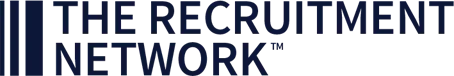 A blue and white logo for the recruitment network