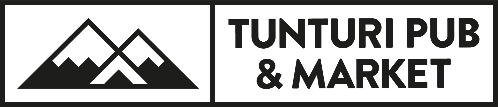 A black and white logo for a pub and market