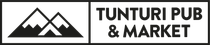 A black and white logo for a pub and market